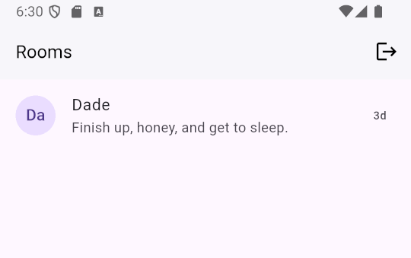 Screenshot of RoomsPage