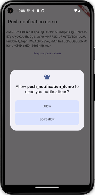 Push notification screenshot 1