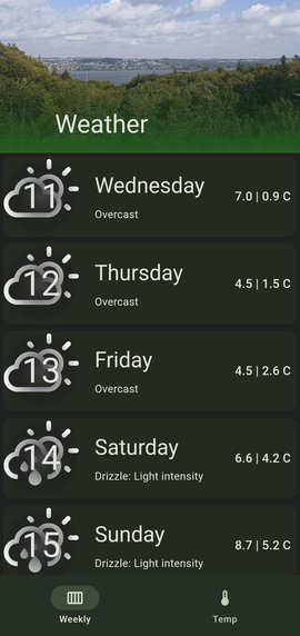 Screenshot of Weather-forecast app